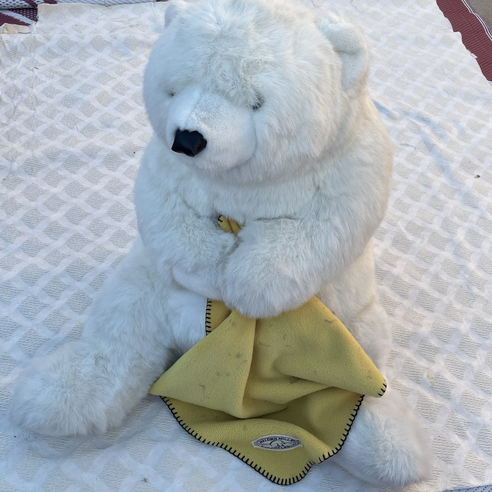 LARGE Malden Mills DAKOTAH Polar Bear Plush Fleece Blanket 24" LIMITED EDITION